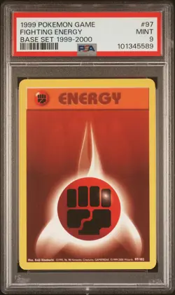 1999 POKEMON BASE SET 1999-2000 “4TH PRINT” #97 FIGHTING ENERGY PSA 9 - Image 1