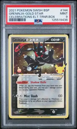 2021 POKEMON SWSH BLACK STAR PROMO #144 GRENINJA-GOLD STAR PSA 9 - Image 1