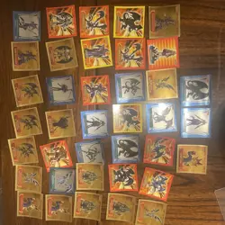 Yugioh Topps 1996 Peel & Stick Stickers Lot of 38 - Image 1