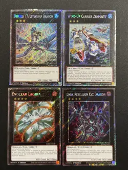 2025 YUGIOH RA04 1ST ED PLATINUM SECRET RARE DARK REBELLION NM BONUS SET - Image 1