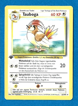 TAUBOGA(Pidgeotto) UNPLAYED 1999 GERMAN POKEMON 1ST ED BASE SET RARE CARD 22/102 - Image 1