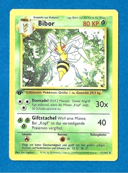 BIBOR(Beedrill) UNPLAYED 1999 GERMAN POKEMON 1ST ED BASE SET RARE CARD 17/102 - Image 1