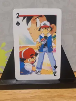 Pokemon, Ash, 2 Of Spades, Vintage Playing Card, Rare, LP - Image 1