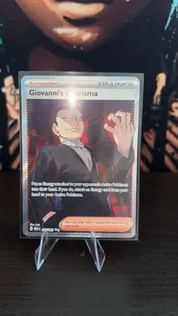 Pokemon TCG Giovanni's Charisma Scarlet & Violet Holo Ultra Rare Card 197/165 - Image 1