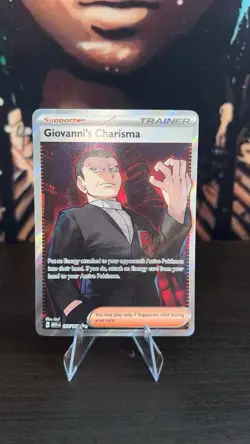 Pokemon TCG Giovanni's Charisma Scarlet & Violet Holo Ultra Rare Card 197/165 - Image 3