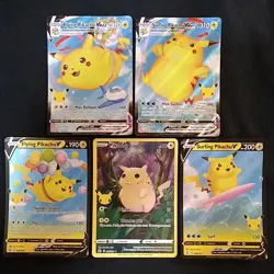 Pikachu VMAX, V & Full Art Pokemon Celebrations 25th Anniversary 5 Card Lot - Image 1