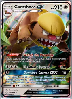 Gumshoos GX 110/149 SM Base Set - Pokemon Card - NM - Image 1