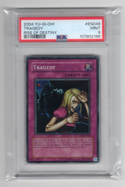 PSA 9 - Yu-Gi-Oh Card - EN049 - TRAGEDY (super rare holo) unlimited Yugioh - Image 1