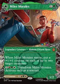 1x - Miles Morales - Borderless #211 - Marvel's Spider-Man - NM MTG - Image 1