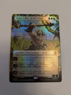 Ajani, Caller of the Pride (Borderless) Foundations Foil MtG NM - Image 1