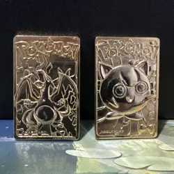1999 Charizard & Jigglypuff Pokemon Gold Plated 23K Burger King Trading Card - Image 1