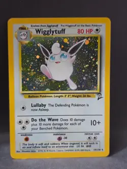 Pokemon TCG Wigglytuff 19/130 Base Set 2 Holo Rare Vintage WOTC NM-LP - Image 1