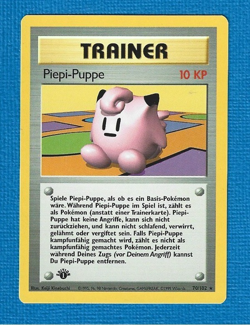 PIEPI-PUPPE UNPLAYED 1999 GERMAN POKEMON 1ST ED BASE SET RARE TRAINER 70/102 - Image 1
