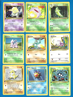 LOT OF 9 UNPLAYED 1999 GERMAN POKEMON 1ST ED BASE SET COMMON CARDS(49,51,52...) - Image 1