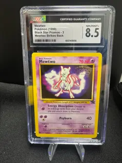 Mewtwo Pokemon 1999 Black Star Promos #3 Mewtwo Strikes Back WB Movie CGC 8.5 - Image 1