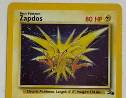 Zapdos 15/62 Fossil Base Set Unlimited Holo Foil Rare 1999 Vintage Pokemon NM/LP - Image 3