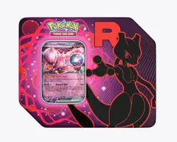 Pokemon TCG Team Rocket’s Mewtwo EX Tin - SEALED New - All Packs Included - Image 1