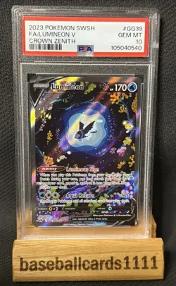 2023 Pokemon SWSH FA/Lumineon V GG39 Crown Zenith PSA 10 P1 - Image 1