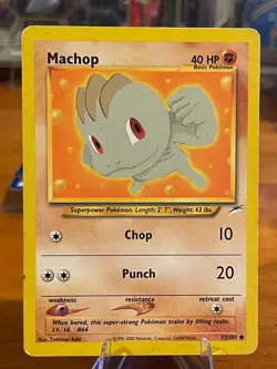 2000 Pokemon Neo Destiny Unlimited Machop 73/105 Common Basic MP - Image 1