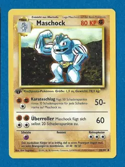 MASCHOCK(Machoke) UNPLAYED 1999 GERMAN POKEMON 1ST ED BASE SET UNCMMN 34/102 - Image 1