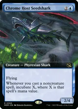 MTG Chrome Host Seedshark Extended Art ** March of the Machine ** English (NM) - Image 1