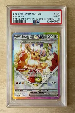 2025 POKEMON PRISMATIC EVOLUTIONS SUPER-PREMIUM COLLECTION #174 EEVEE EX PSA 9 - Image 1