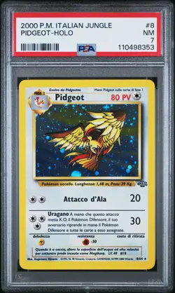 2000 POKEMON ITALIAN JUNGLE #8 PIDGEOT-HOLO PSA 7 - Image 1