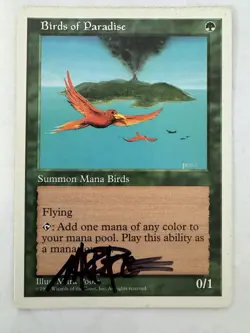 Birds of Paradise, MTG- 5th Edition, Light Play, Mark Poole Signature - Image 1
