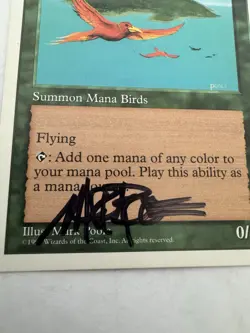 Birds of Paradise, MTG- 5th Edition, Light Play, Mark Poole Signature - Image 2