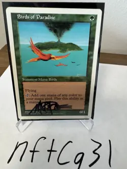 Birds of Paradise, MTG- 5th Edition, Light Play, Mark Poole Signature - Image 4