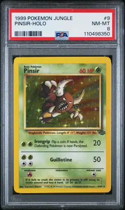 1999 POKEMON JUNGLE #9 PINSIR-HOLO PSA 8 - Image 1