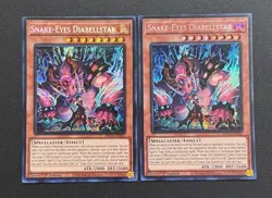 2025 YUGIOH MP25 1ST ED SECRET RARE SNAKE EYES DIABELLSTAR X2 NM - Image 1