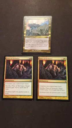 MTG Magic **FIRES OF YAVIMAYA (x3)** Mixed Sets, English, Lightly Played - Image 1