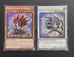 2025 YUGIOH 1ST ED BLMM SECRET RARE CHIBI GORZ & JUNK WARRIOR NM SET - Image 1