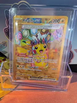 Pikachu EX Surging Sparks SSP 247/191 GOLD Pokemon TCG Card PACK FRESH - Image 1