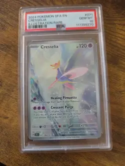 2024 Pokemon Cresselia Illustration Rare GEM MT 10 PSA Graded Card - Image 1