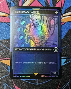 Cyberman Patrol NM Foil Showcase MTG Universes Beyond: Doctor Who Unplayed Magic - Image 1
