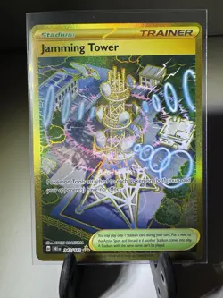 Pokemon TCG Jamming Tower-Destined Rivals-Hyper Rare Holo-Trainer Card-243/182 - Image 1