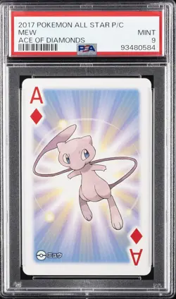 2017 POKEMON AS PLAYING CARDS ACE OF DIAMONDS MEW PSA 9 - Image 1