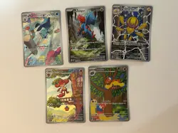 Lot Of 5 Pokemon Scarlett & Violet white FLARE ILLUSTRATION RARE CARDS Dewott - Image 1
