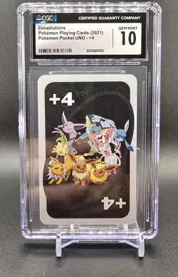 CGC 10 Eeveelutions Pokemon Pocket Uno +4 Playing Cards. - Image 1