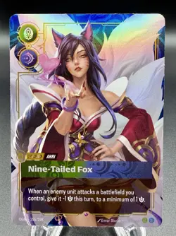 Riftbound League of Legends TCG Ahri Nine-Tailed Fox 255/298 ENGLISH Legend Card - Image 1