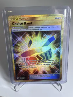 Pokemon Choice Band Burning Shadows Full Art SM Holo Card 162/147 Secret Rare - Image 1