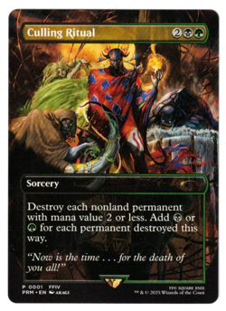 MTG CULLING RITUAL BORDERLESS FINAL FANTASY PROMO SORCERY NM GREEN BLACK EDH - Image 1