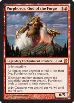 1x Purphoros, God of the Forge Light Play, English Theros MTG Magic - Image 1