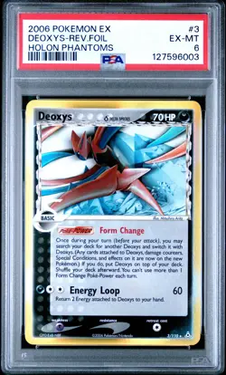 2006 POKEMON EX HOLON PHANTOMS #3 DEOXYS-REVERSE FOIL PSA 6 - Image 1