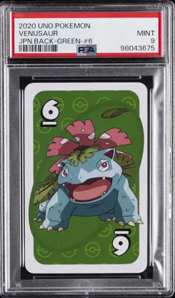 2020 UNO POKEMON JPN BACK-GREEN-#6 VENUSAUR PSA 9 - Image 1