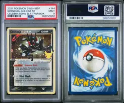 2021 Pokemon Celebrations SWSH BSP 144 Greninja Gold Star Holo PSA 9 Mint Rare - Image 3