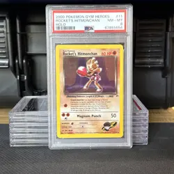 2000 POKEMON GYM HEROES HOLO #11 ROCKET'S HITMONCHAN PSA 8 - Image 1