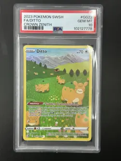 2023 POKEMON SWORD & SHIELD CROWN ZENITH #GG22 FULL ART/DITTO PSA 10 - Image 1